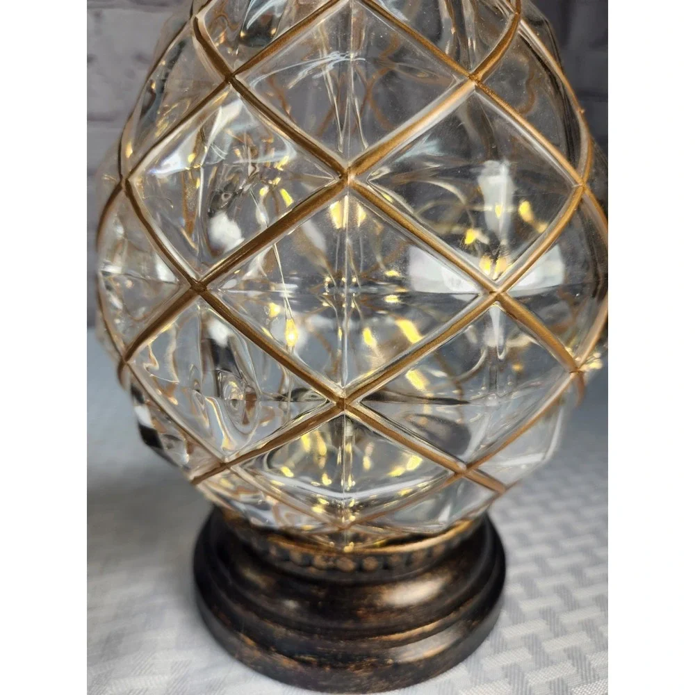 Set Of 2 Indoor Or Outdoor Caged Lighted Pineapple Candlle Holders